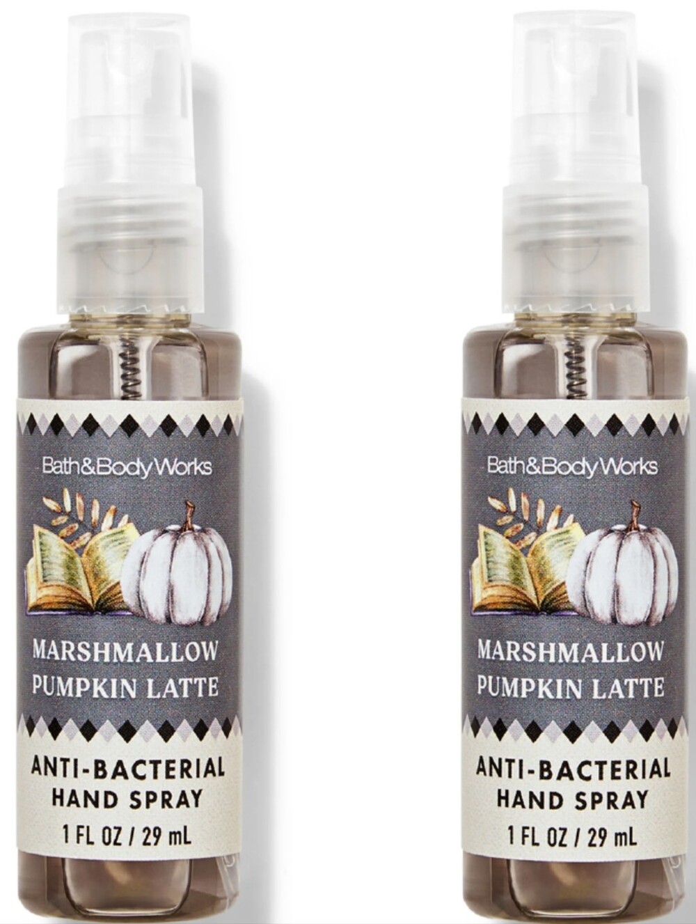 Bath & Body Works Marshmallow Pumpkin Latte Anti-Bacterial Hand Spray Set of 2